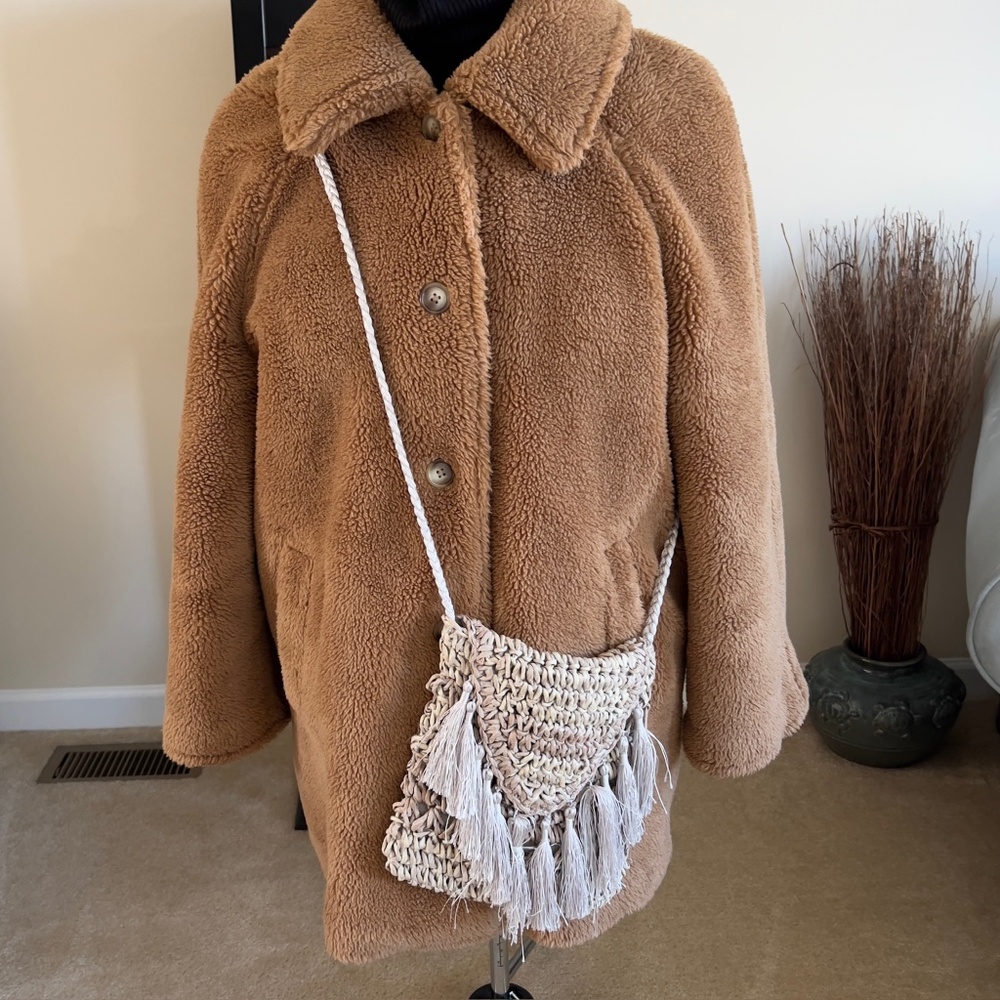 Cappelli Straworld Beige Woven Fringe Crossbody Purse - Picture 11 of 14